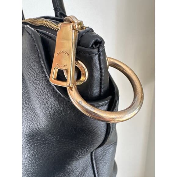 Coach Remi Pebbled Leather Satchel Bag - Black - Picture 3 of 7
